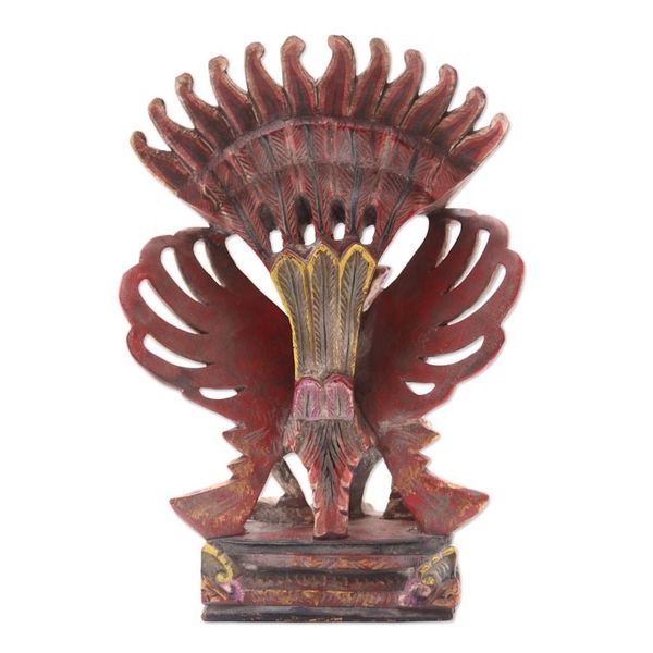 Alternate image for Hand Crafted Acacia Wood Garuda Sculpture Flying Garuda