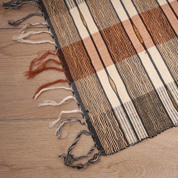 Alternate image for Handcrafted Cotton Blend Table Runner with Checkered Pattern Checkered Colors