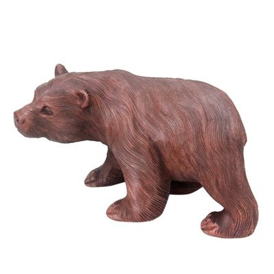 Alternate image for Wood Sculpture from Indonesia Curious Brown Bear