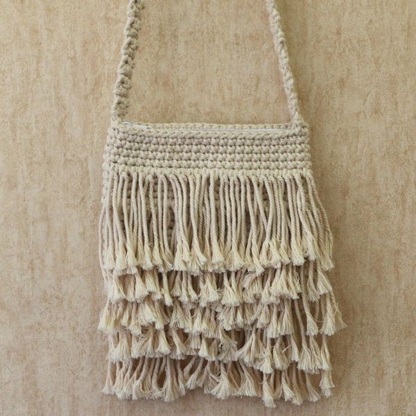 Alternate image for Hand-Knotted Cotton Sling with Fringes from Bali Malang Majesty