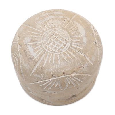 Alternate image for Hand Carved Floral Decorative Wood Box from Bali Bougainvillea Bloom