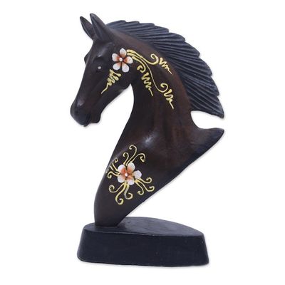 Alternate image for Horse Wood Figurine Hand-carved  Hand-painted in Indonesia Knight Horse