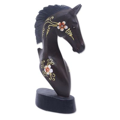Alternate image for Horse Wood Figurine Hand-carved  Hand-painted in Indonesia Knight Horse