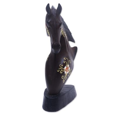 Alternate image for Horse Wood Figurine Hand-carved  Hand-painted in Indonesia Knight Horse