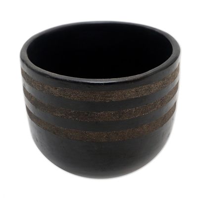 Alternate image for Artisan Crafted Striped Black Pottery Night Horizon
