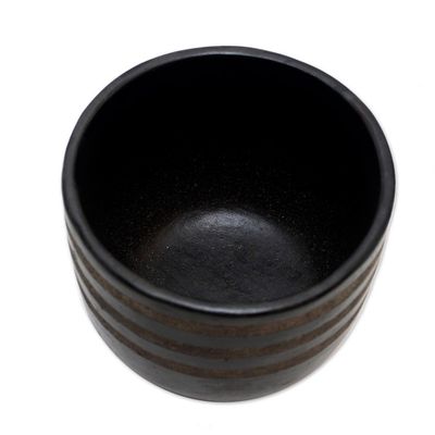 Alternate image for Artisan Crafted Striped Black Pottery Night Horizon