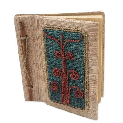 Alternate image for Eco-Friendly Tree-Themed Journal Handmade from Natural Fiber Spiral Tree