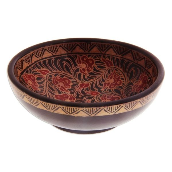 Alternate image for Wood batik centerpieces Set of 3 Javanese Vines
