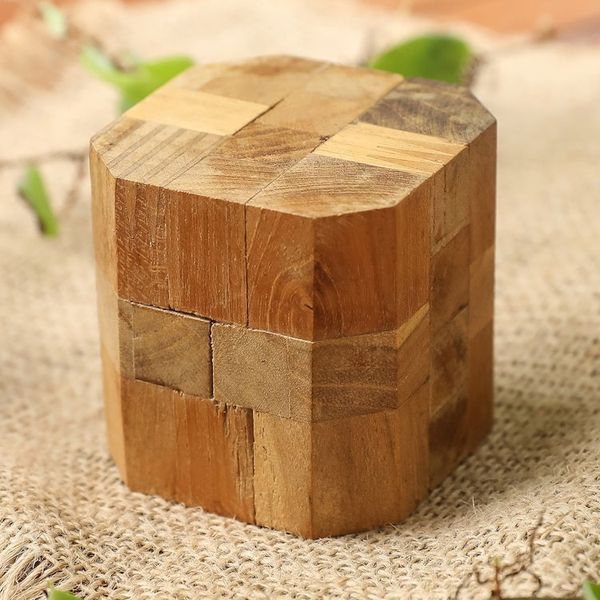 Alternate image for Handcrafted Teak Wood Executive Desk Puzzle Brainteaser Octagon