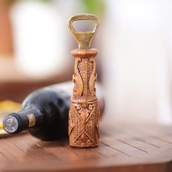 Alternate image for Handcrafted Suar Wood Bottle Opener from Bali Refreshment Vine