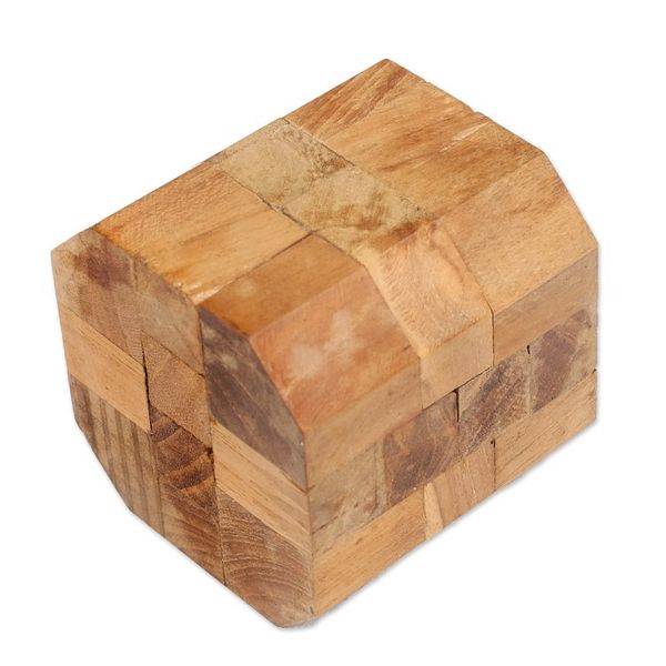 Alternate image for Handcrafted Teak Wood Executive Desk Puzzle Brainteaser Octagon
