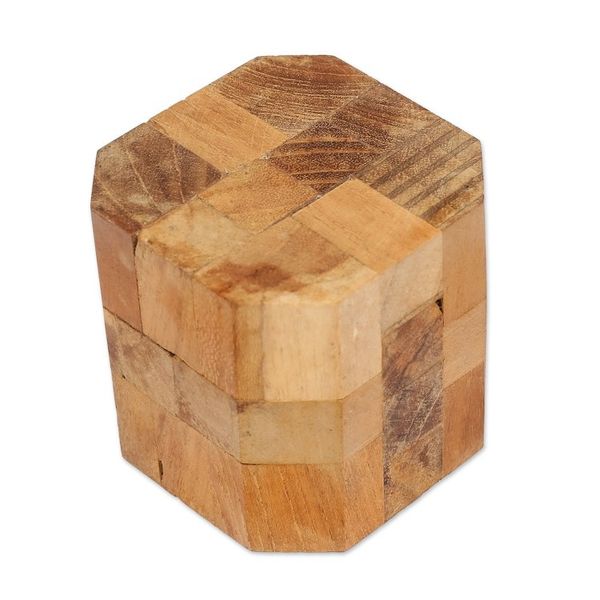 Alternate image for Handcrafted Teak Wood Executive Desk Puzzle Brainteaser Octagon