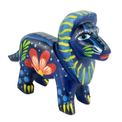 Alternate image for Multicolored Hand Carved Lion Figurine Proud Lion