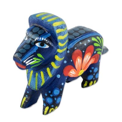 Alternate image for Multicolored Hand Carved Lion Figurine Proud Lion