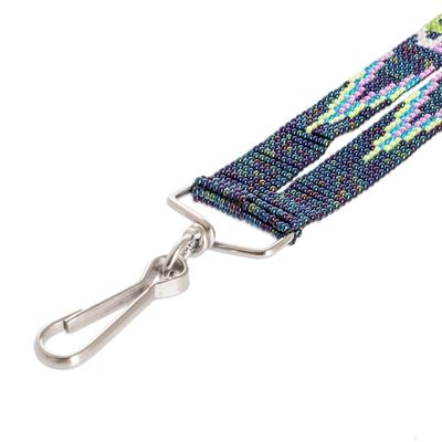 Alternate image for Guatemalan Handmade Blue Beaded Neck Lanyard Keychain Holder Handy and Charming