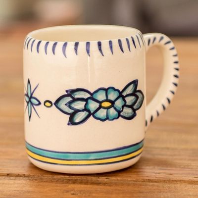 Alternate image for Ceramic Hand Painted Coffee Mug with Floral Design Bermuda