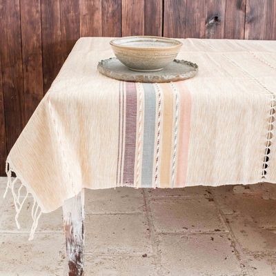 Alternate image for Handloomed Peach Tablecloth Comalapa Peach
