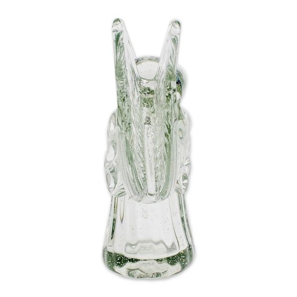 Alternate image for Handblown Recycled Glass Angel Figurine from Guatemala Crystalline Angel