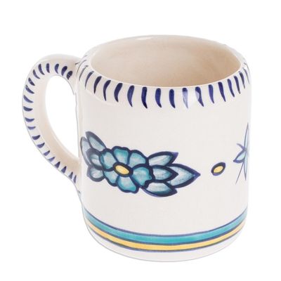 Alternate image for Ceramic Hand Painted Coffee Mug with Floral Design Bermuda