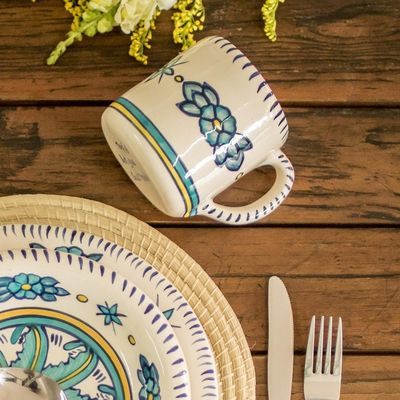 Alternate image for Ceramic Hand Painted Coffee Mug with Floral Design Bermuda