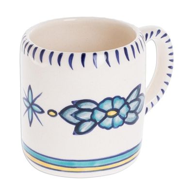 Alternate image for Ceramic Hand Painted Coffee Mug with Floral Design Bermuda