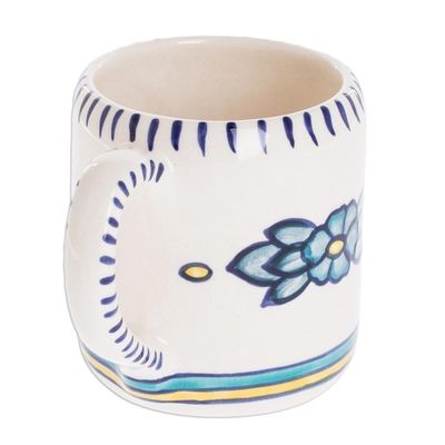 Alternate image for Ceramic Hand Painted Coffee Mug with Floral Design Bermuda