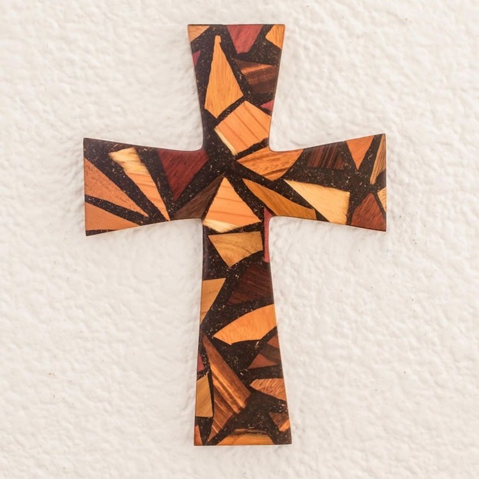 Reclaimed Wood Wall Cross from Costa Rica 'Love and Hope'
