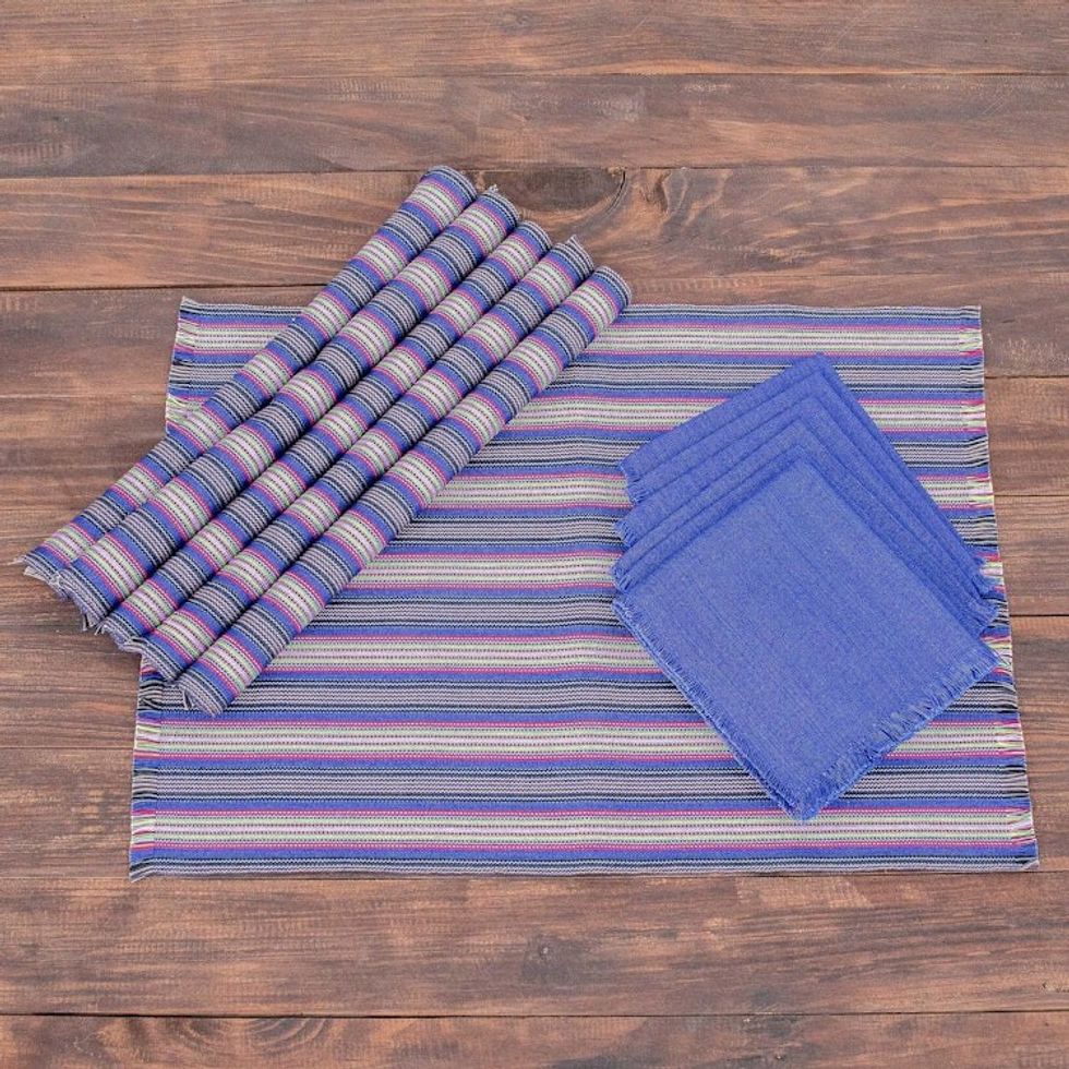 BlueMulti Table Linen Set Set for 6 'Solola Blue'