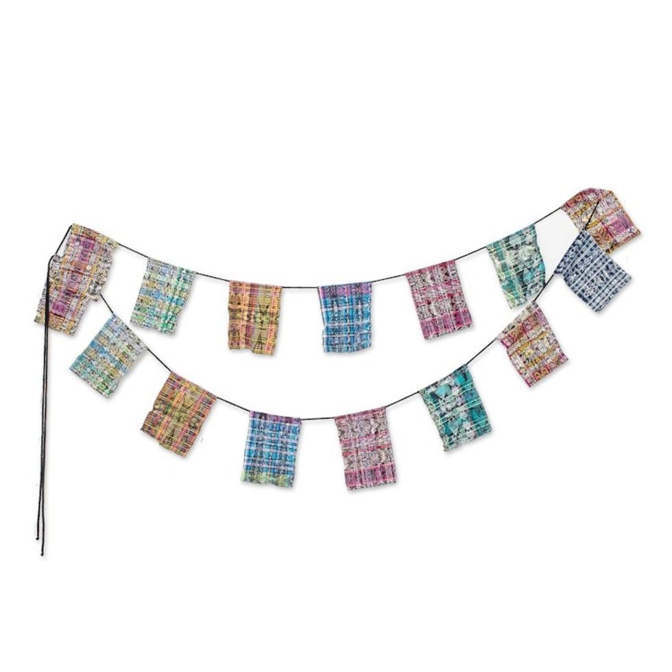 Cotton Flag Garland as Prayers for Peace 'Flags of World Peace'
