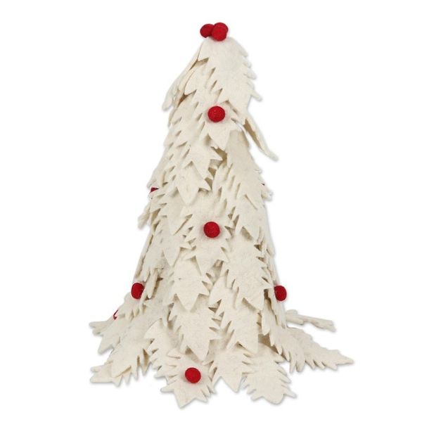 Alternate image for Hand Made Ivory Wool Christmas Tree Decoration Holiday Beauty