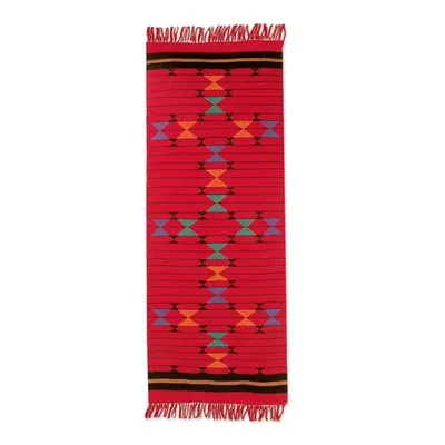 Alternate image for Cotton Table Runner Red Handmade India Festive Constellations