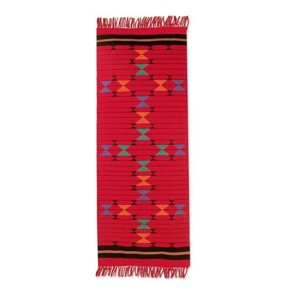 Alternate image for Cotton Table Runner Red Handmade India Festive Constellations
