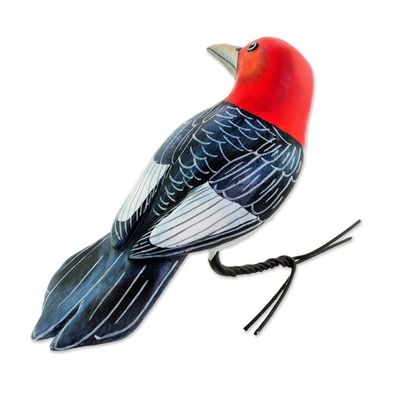Alternate image for Ceramic Figurine of a Red Headed Woodpecker from Guatemala Red Headed Woodpecker