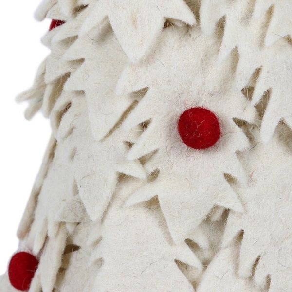Alternate image for Hand Made Ivory Wool Christmas Tree Decoration Holiday Beauty