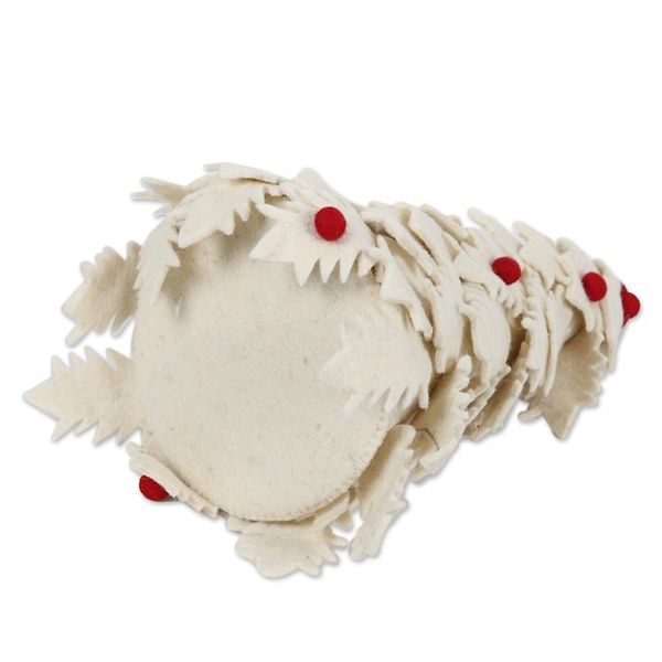 Alternate image for Hand Made Ivory Wool Christmas Tree Decoration Holiday Beauty