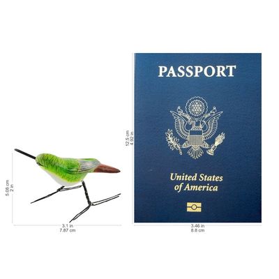 Alternate image for Guatemalan Handmade Mango Hummingbird Ceramic Bird Figurine Mango Hummingbird