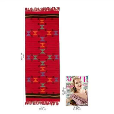 Alternate image for Cotton Table Runner Red Handmade India Festive Constellations