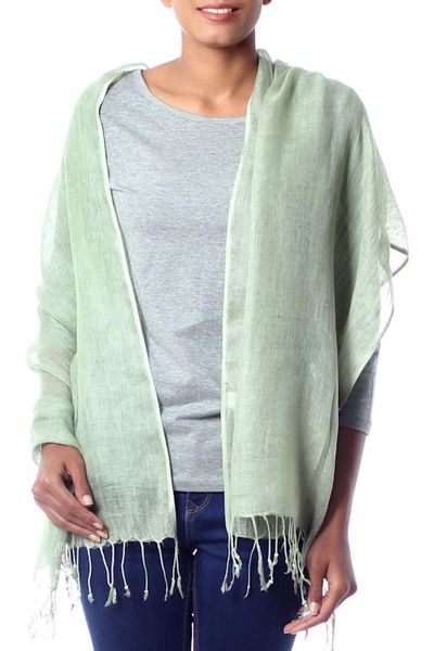 Alternate image for Linen shawl Sheer Moss Green