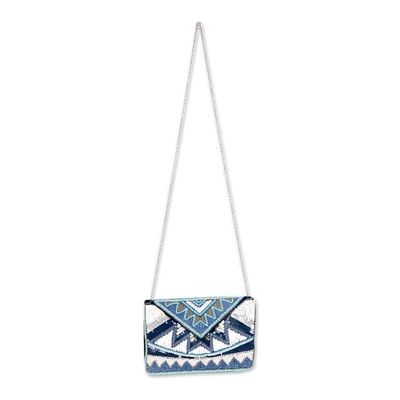 Alternate image for Geometric Beaded Evening Bag Crafted in India Glamorous Symphony