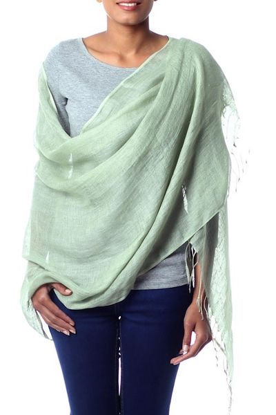 Alternate image for Linen shawl Sheer Moss Green