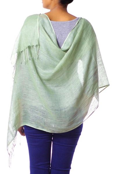 Alternate image for Linen shawl Sheer Moss Green