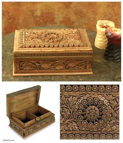 Primary image for Hand Carved Wood Box Mandala Forest