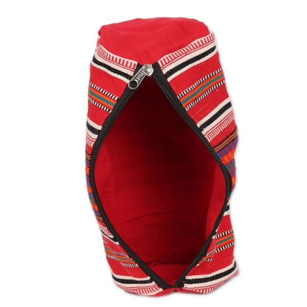 Alternate image for Multicolored Striped Cotton Cosmetic Bags from India Pair Striped Desire