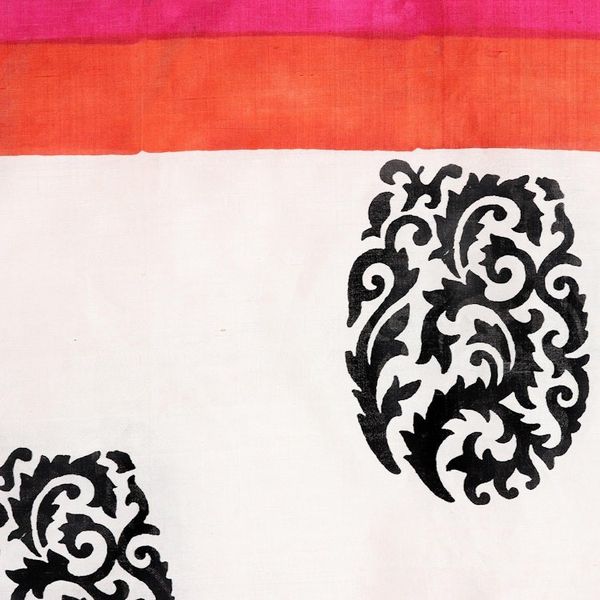 Alternate image for Hand Block Printed 100 Tussar Silk Shawl from India Kolkata Joy