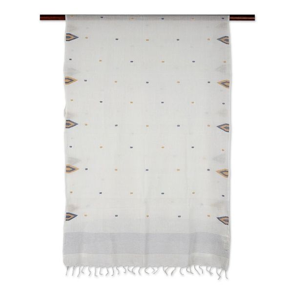Alternate image for Hand Made Cotton Muslin and Silk Shawl Rustic Touch
