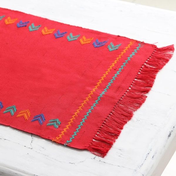 Alternate image for Handcrafted Cotton Red Runner Table Linen Festive India