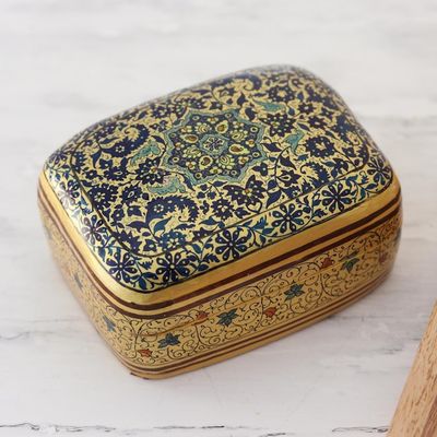 Alternate image for Papier Mache Floral-Motif Box from India Persian Charm