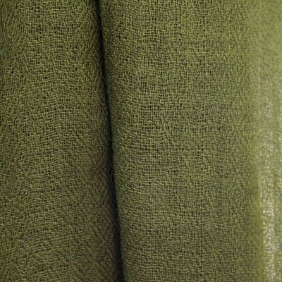 Alternate image for Diamond Pattern Olive Green Wool Scarf with Fringe Mossy Glade