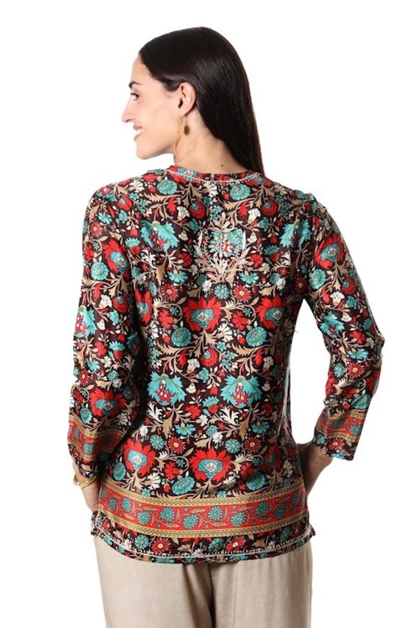 Alternate image for Multicolored Tunic with Hand-Embroidered Chikankari Royal Palace