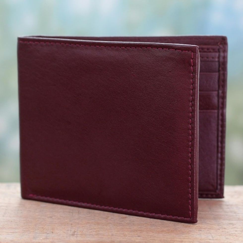 Artisan Crafted Men's Leather Wallet in Cordovan 'Bengal Cordovan'